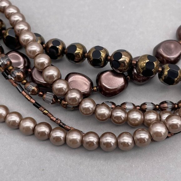 Coldwater Creek Multi strand Beaded Necklace Lobster Closure Adjustable - Picture 3 of 5